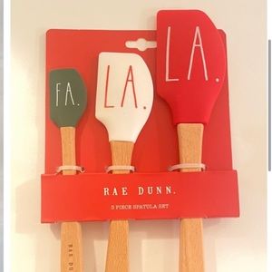 Rae Dunn Christmas Rolling Pin & Spatula/Cutter Baking Set Holiday Kitchen NEW